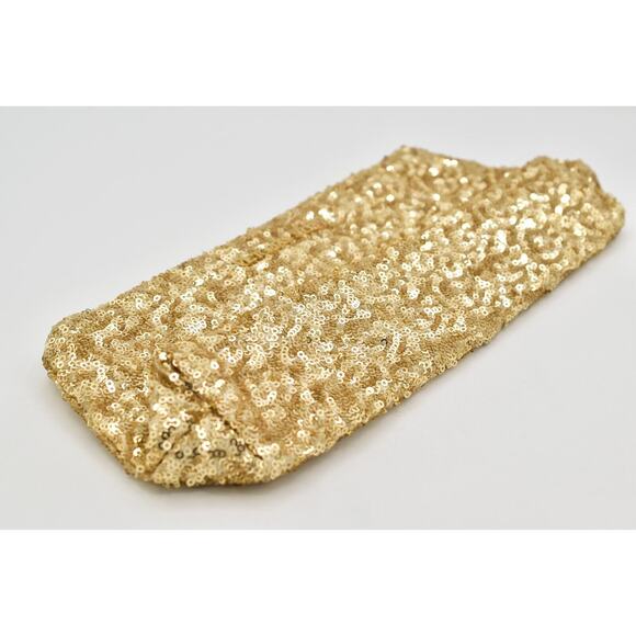 Victoria's Secret Black Gold Shiny Sequin Cosmetic Makeup Bag Pouch Small - Picture 8 of 12